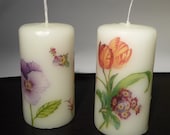 Two pillar candles - LADYbirdCANDLES
