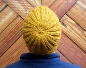 Unisex Warm winter Hat Hand Knit Gold Mustard Wool Hat Autumn colors Fall colors