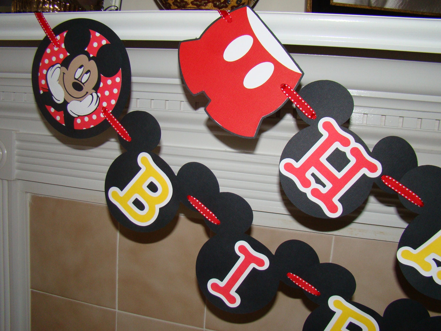 Mickey Mouse Birthday Banner by KraftingwithPatty on Etsy