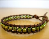 Pearl leather wrap bracelet