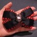 Goth Kitty Hair Bow Red Zebra- hand sewn