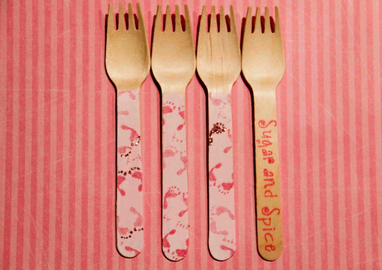 24 Wooden Forks or Spoons- Baby Shower Il_570xn