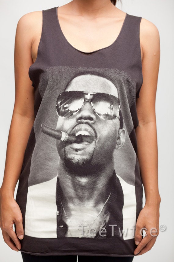Kanye West Shirt Rap Rapper Hip Hop Shirt Women Tank Top Black Shirt Tunic Top Vest Sleeveless Women T-Shirt Size S M