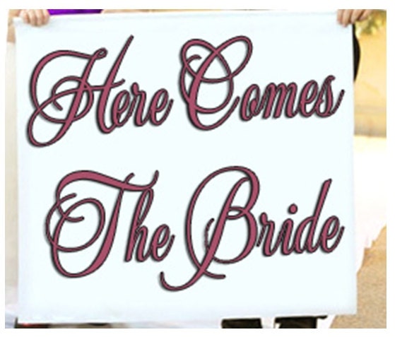 Here Comes the Bride Personalized Wedding Sign for Ring Bearer or Flower GIrl