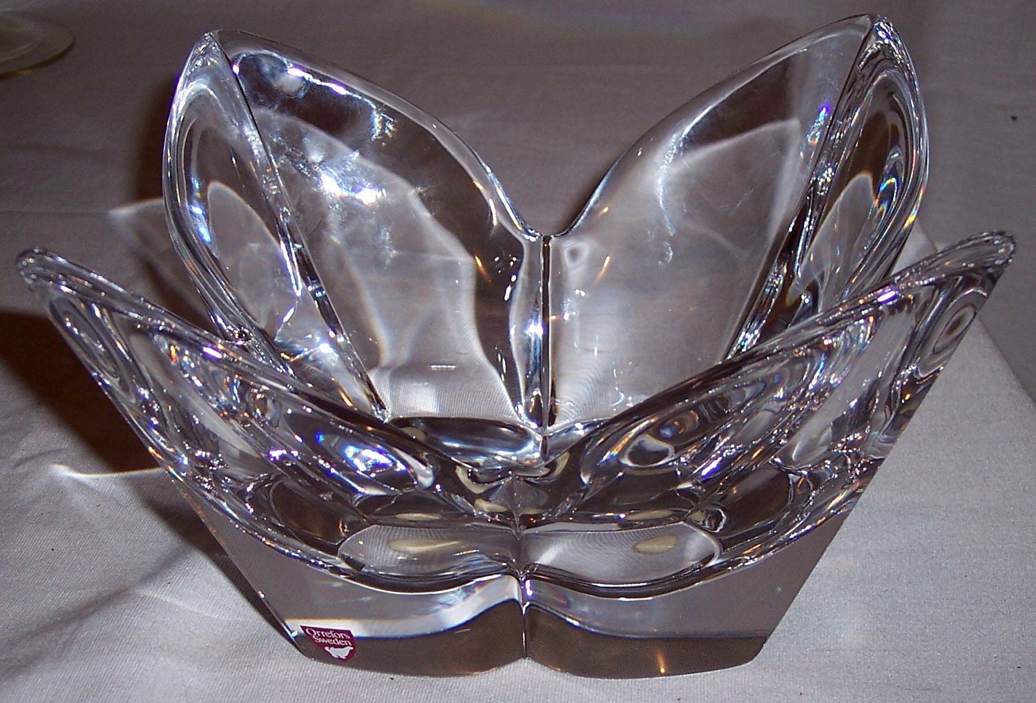 Orrefors Art Glass Lotus Bowl Lars Hellston By Antiqueaddicts