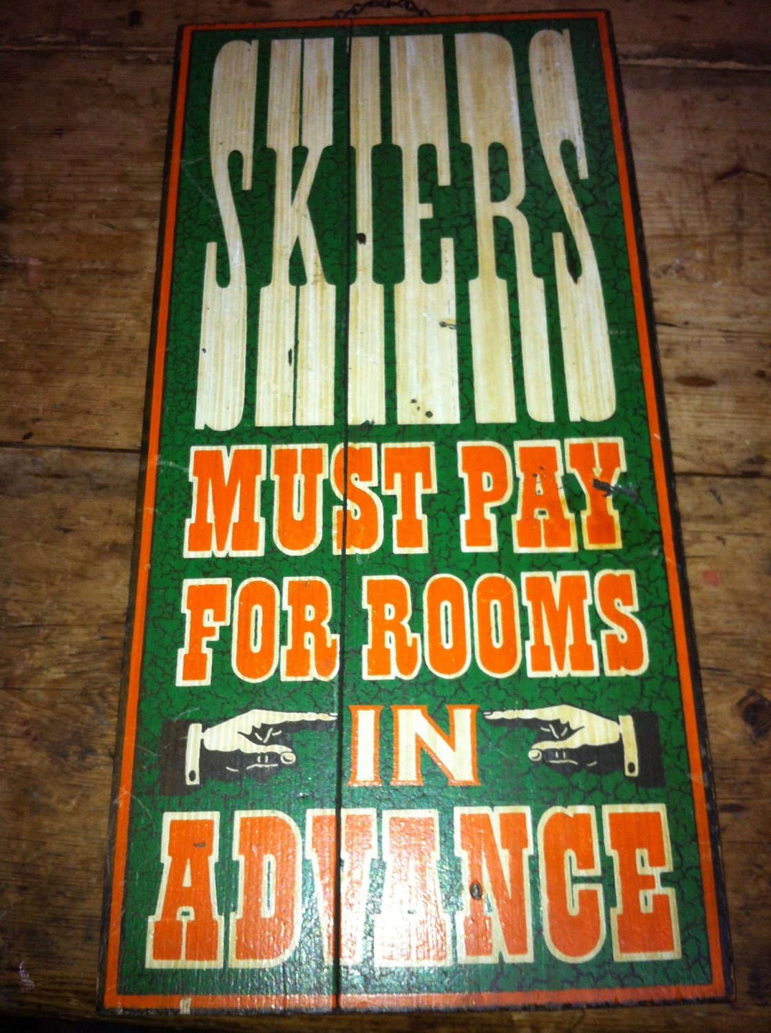 1970s Novelty ski lodge sign