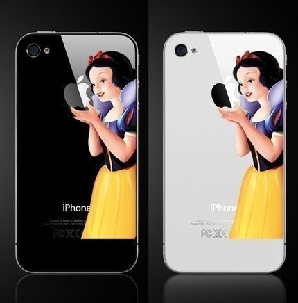Snow white--iPhone Decal iPhone 4 Stickers iPhone 4 iPhone 4S Decals Apple Decal iPad stickers iPhone 4S Stickersiphone5 Decals