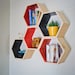 Orange Floating Honeycomb Shelves: Set of 5
