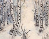 Peaceful Winter - Fibre Art  Wall Hanging Home Decor