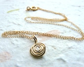 Hand crafted swirl necklace, 14k necklace, delicate necklace, minimalist necklace, simple necklace