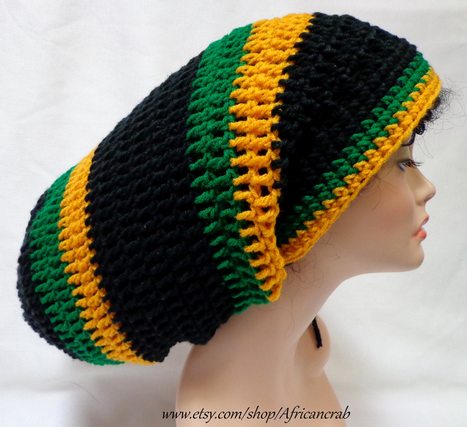 Crochet Mega Rasta Tam. Jamaican Dreadlocks Tam. by Africancrab
