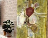 Vertical Abstract Acrylic Mixed Media Original Painting - "Chartreuse..."- 3ft x 2ft, Canvas, layers, textures, abstract landscape