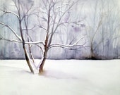 Winter Tree, ORIGINAL WATERCOLOR, 10 x 14", Signed by Gennifer Richie - WatercolorsByGen
