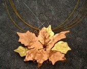 Mixed Metal Flower Necklace - Handmade Jewelry - Fall Fashion - Metalwork Necklace with Mixed Metals