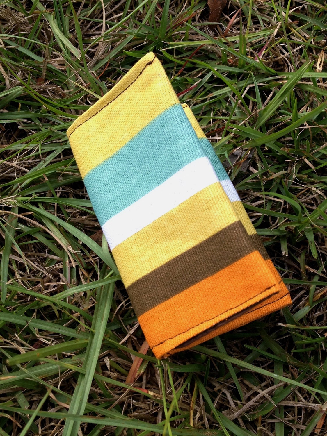 Folded Wallet Fall Colored Stripes