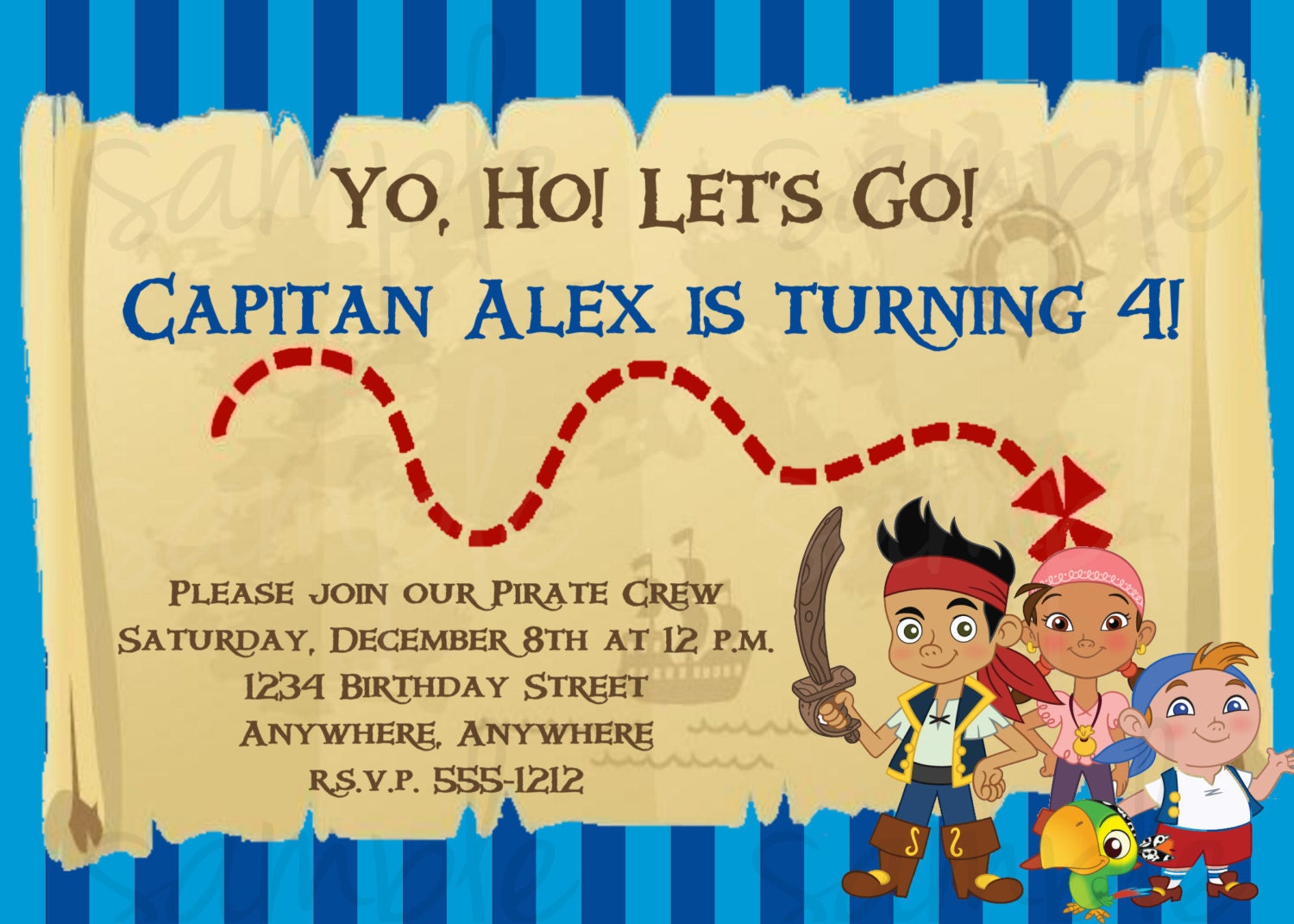 Jack And The Never Land Pirates Themed Invitation Wording