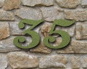 Set of 2 - 6 inch Steel House Address Numbers - Custom Metal Art Decor - Plaque, Sign, Mailbox, Street