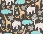 Zoology in Sea - Elephant Fabric - Michael Miller Zoology - HALF YARD