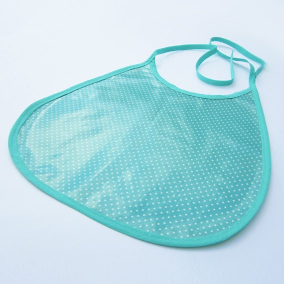 Spotty tourquiose oilcloth bib Il_570xn