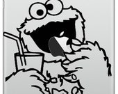 For iPad Mini & Tablet Pad's Funny Humor Decal Sticker Cookie Monster Eating