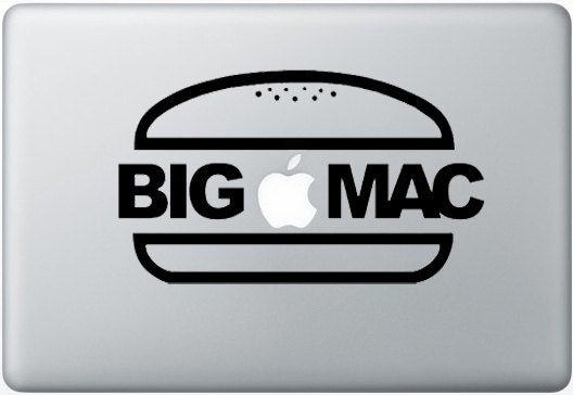 For Macbook Air / Pro Decal Sticker Funny Humor Big Mac