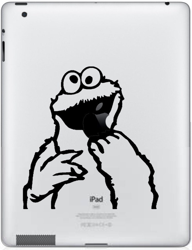 For iPad Decal Sticker Funny Humor Cookie Monster