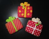 Holiday Presents Hand Decorated Sugar Cookies - 1/2 dozen