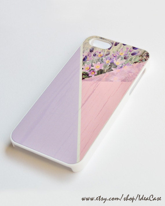Wood Print Geometric Triangle Unique iPhone Case ,  iPhone 5 Case , Floral Lavender iphone case , iPhone 4 Case , Plastic iPhone 4s case