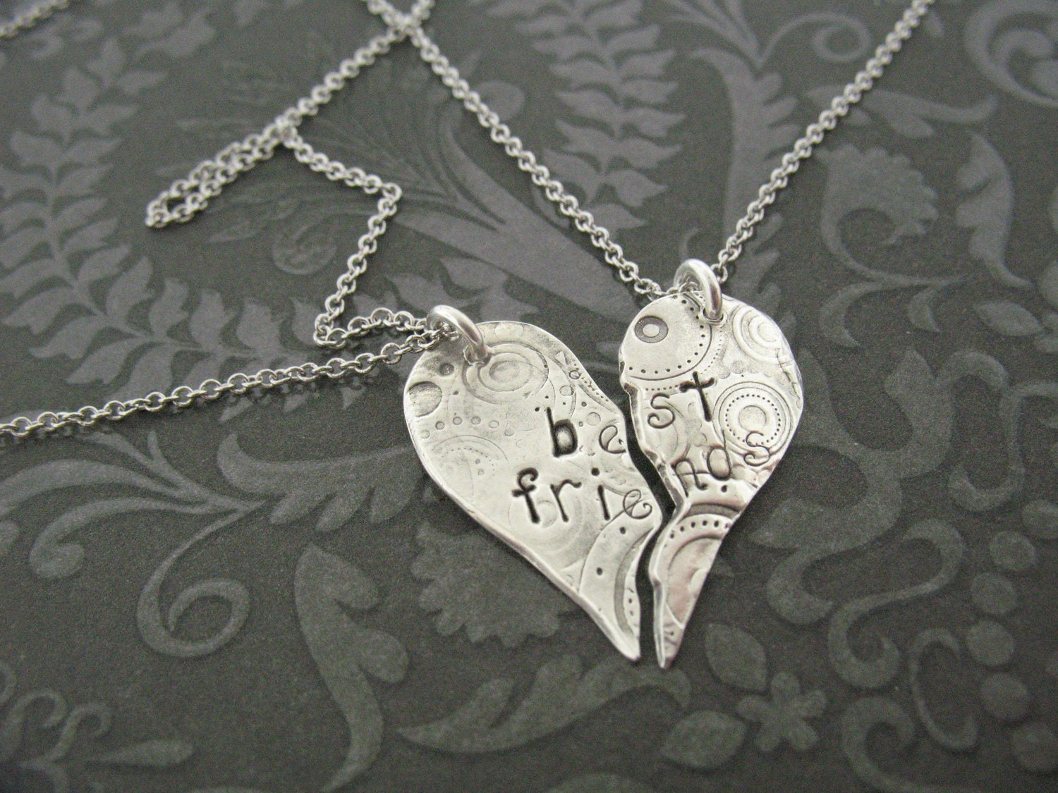 Recycled Fine silver Best Friends Necklace / TWO Necklaces - DariaDJewelry