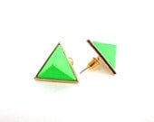 Neon green pyramid studs - cccme