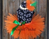 LITTLE PUNKIN PIE - Includes Halloween Tutu Costume Skirt With Matching Hair Clip  - Sizes 0, 3, 6, 9, 12, 18, 24 Months, 2t, 3t, 4t, 5t