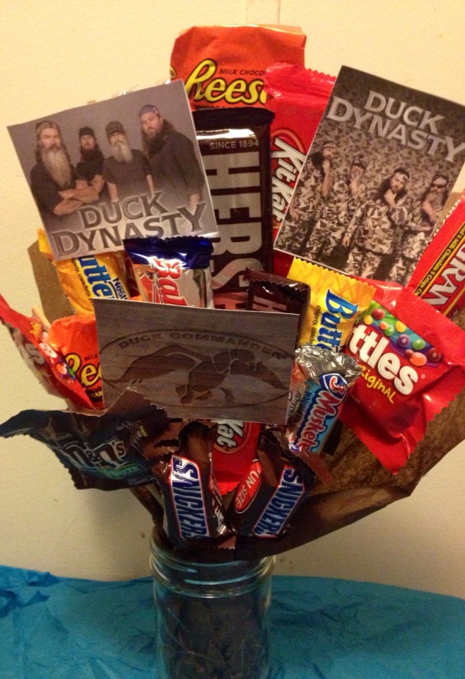 Duck Dynasty Candy Bouquet with mason jar