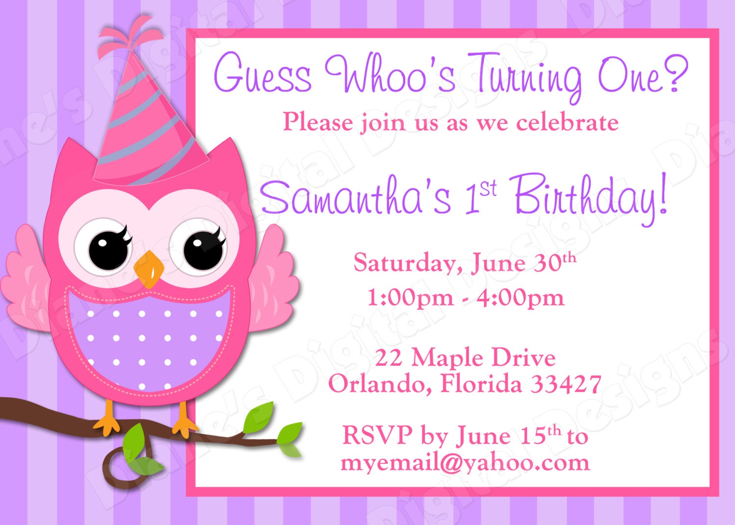 Free Owl Birthday Invitation Printables