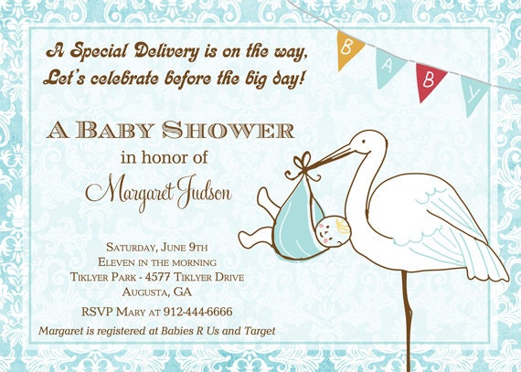 Stork Bunting Baby Shower Invitations Il_570xn