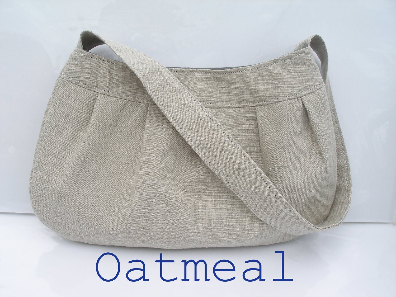 Linen Purse with strap - finest Italian Linen - Oatmeal