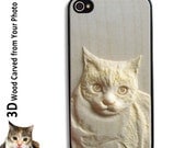 iPhone wood skin, custom pet portrait case