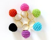 Bridesmaid Jewelry - set of 6 - Crochet Ball Adjustable rings - Gold plated - Choose your colors - 10% Off