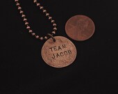 SALE---Team Jacob Copper Penny Charm Pendant - Twilight