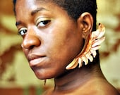 African Jewelry Bronze Ear Wing Earrings Erykah Badu Style
