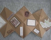 u k Artist hand made booklet, keepsake, accordion fold card