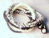 Handmade Crochet Wrapped Headphone Earphone Cozies in Stormy