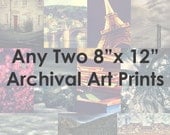 Fine Art Photo Prints, Choose Any Two 8x12 Photographs, Wall Decor