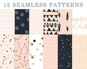 Arrows & Stars - Seamless Patterns - Digital Scrapbook - Paper Pack