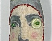 OOAK Whimsical Art Doll Figure Sculpture - Original Paper Maché Statue - Dr Seuss Quote - Pink Painted Sculpture Fairy Tale - Book End