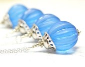 Blue Beaded Necklace Sterling Silver Bridesmaid Necklace Sapphire Blue Wedding Jewelry Bridesmaid Gift