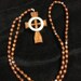 Boondock Brothers Saints Irish Celtic Wood Cross & Rosary Necklace Hand Made USA