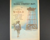 Vintage Map - Hammond's global strategy map - 1955