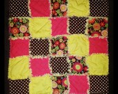 Quality Rag Quilt 25"x25" in beauitful vibrant colors...