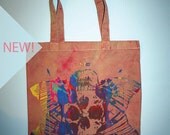 spring etsy, tote, hand bag, tye dye, boho bag, hand dyed tote, handbag, 1AEON hand dyed - Skullwings- One of a kind tote - unisex