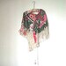 SALE - 100 OFF - Agnes Cape, Antique Silk, Polka Dots, Vintage Lace, Green, Pink, Orange, Flowers, Shawl, Jacket